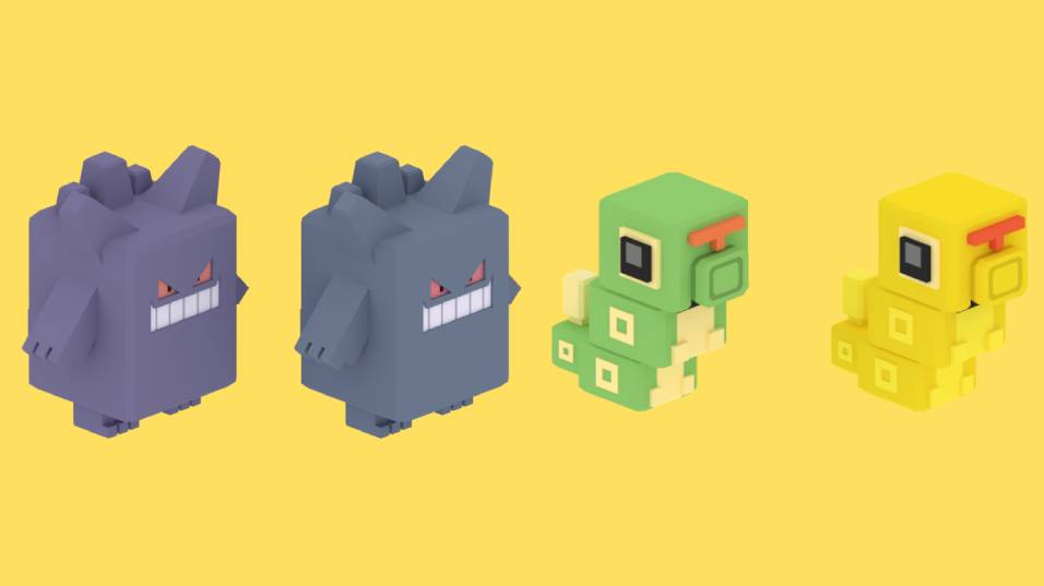 Shiny difference of Caterpie and Gengar